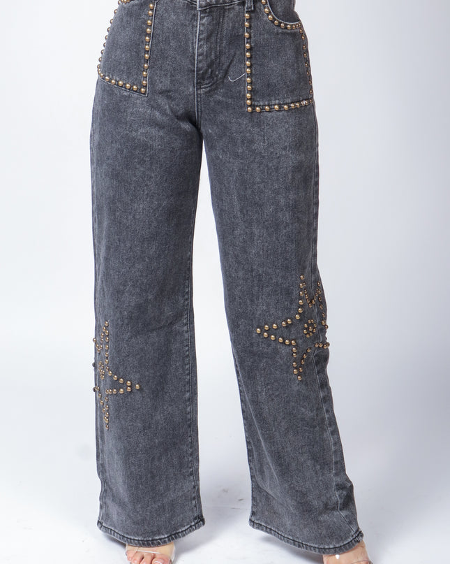 Pantalón de mezclilla con estoperol.